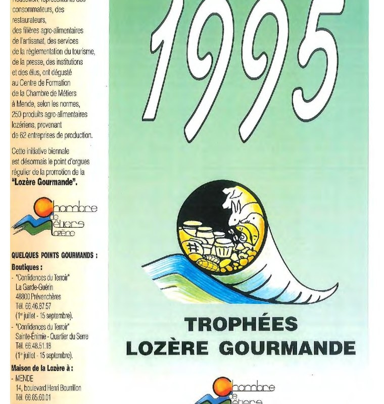 1995 1996 Palmarès Lozère Gourmande