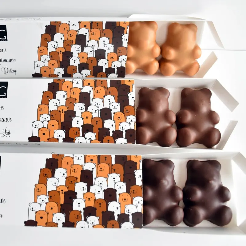 Photo de Ourson guimauve enrobé de chocolat au lait
